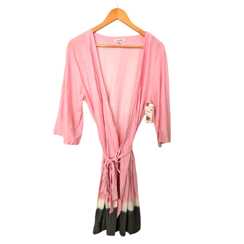 Insomniax Pink and Gray Women's Robe Size XL